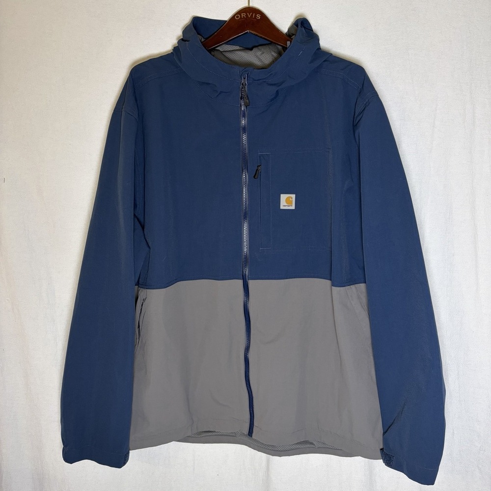 Carhartt‎ Storm Defender Color Blocked Blue Gray 104039 141 2XLHooded Jacket